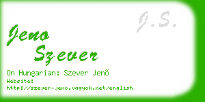 jeno szever business card
